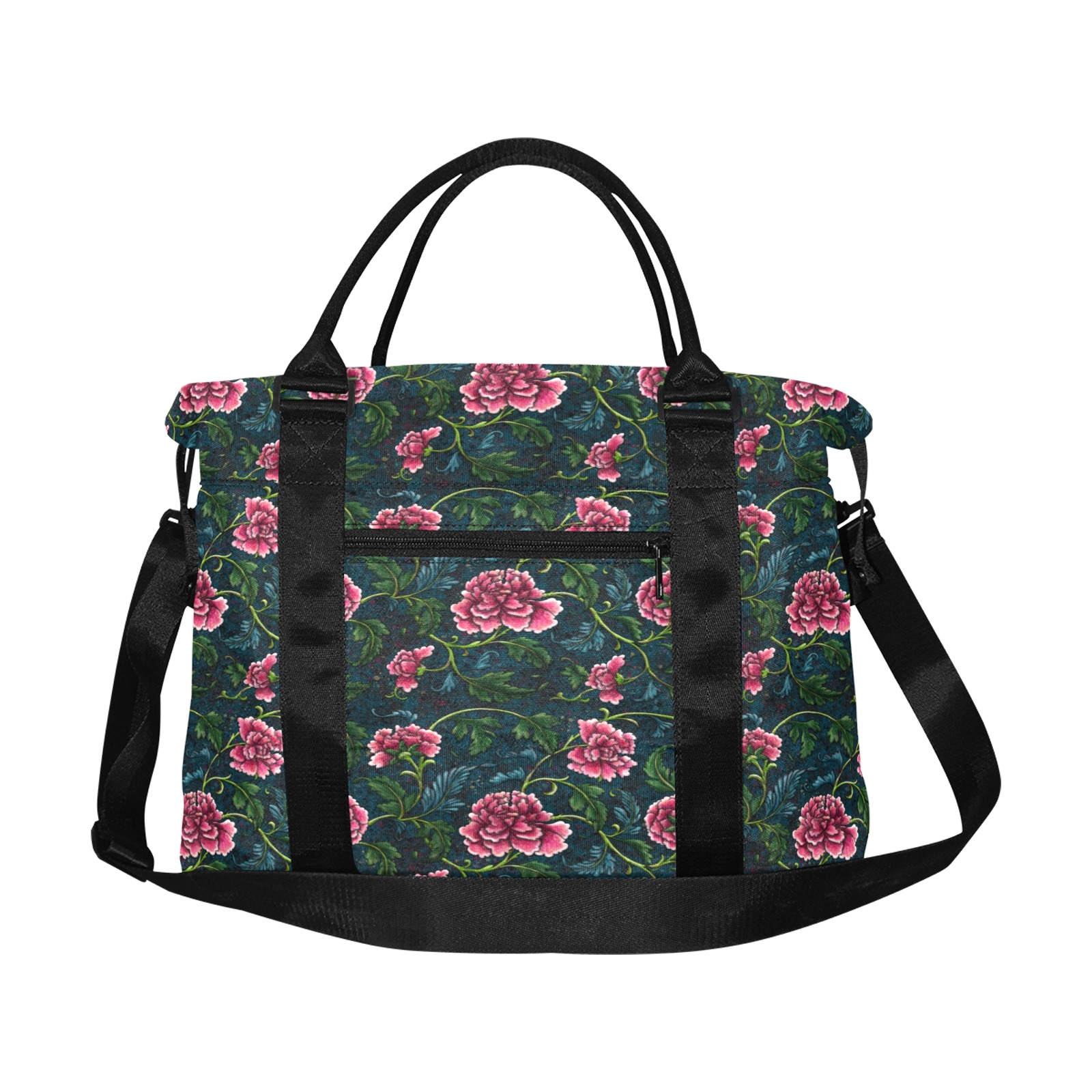 Victorian floral peonies Large Capacity Duffle Bag (Model 1715)