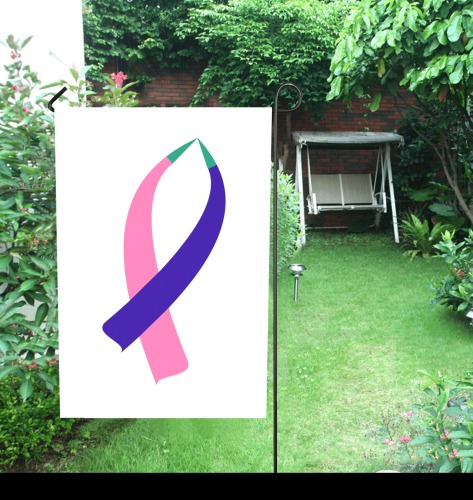Awareness Ribbon (Thyroid Cancer) Garden Flag 28''x40'' （Without Flagpole）