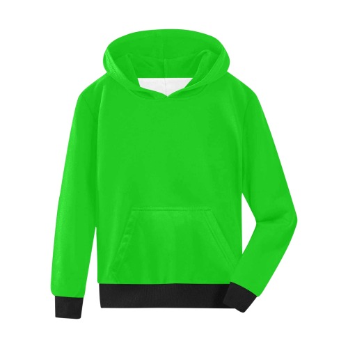 Merry Christmas Green Solid Color Kids' All Over Print Hoodie (Model H38)