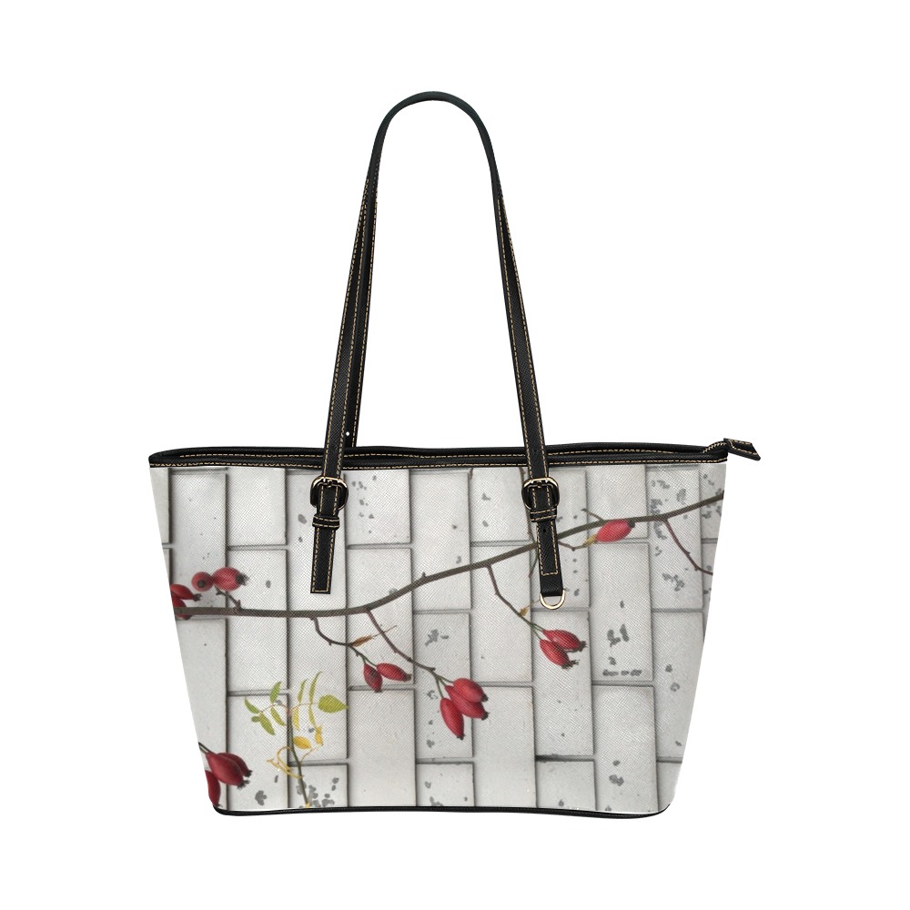 rosehips Leather Tote Bag/Small (Model 1651)