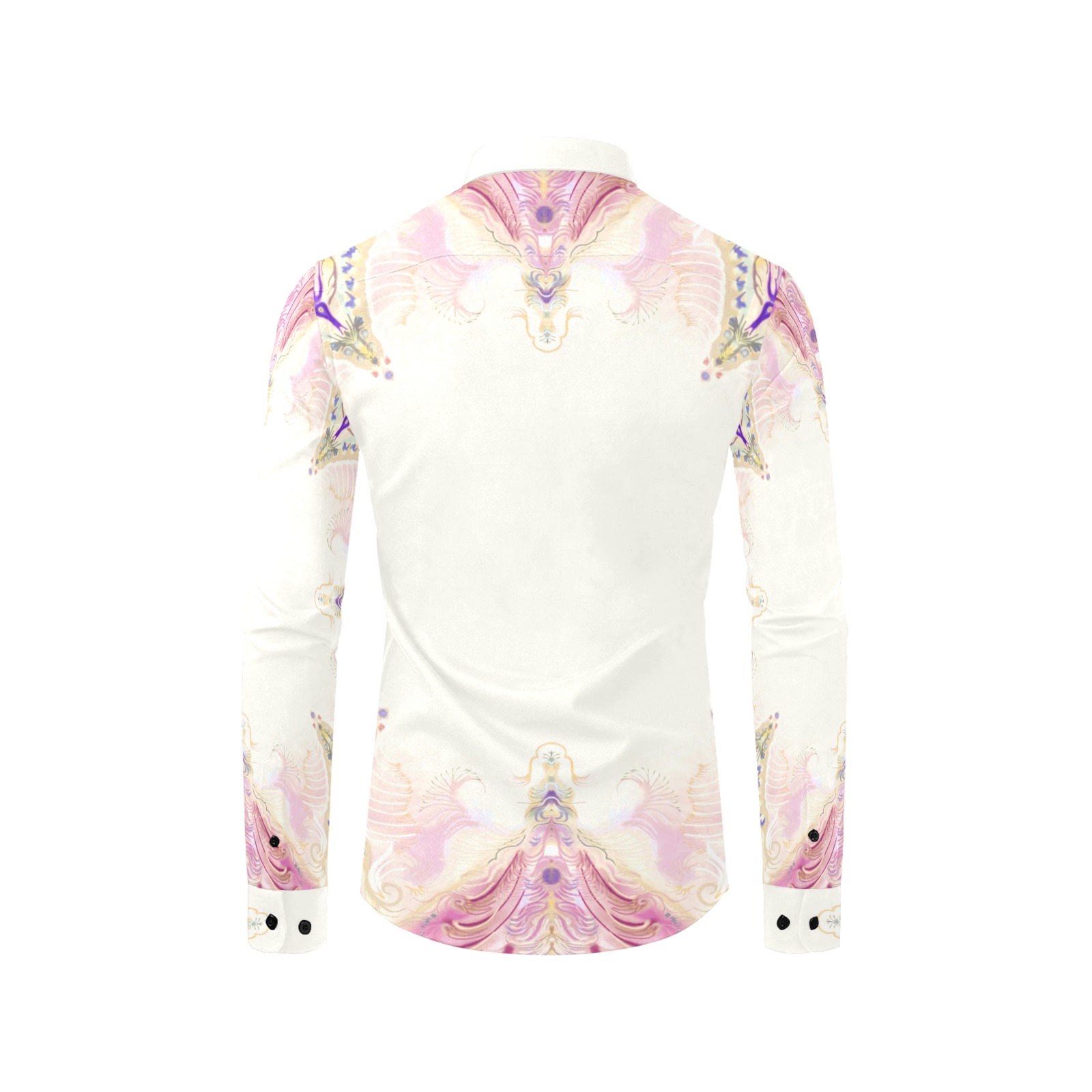 pink Men's All Over Print Casual Dress Shirt (Model T61)