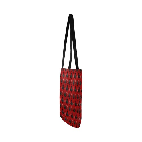 Las Vegas Black and Red Card Shapes Reusable Shopping Bag Model 1660 (Two sides)