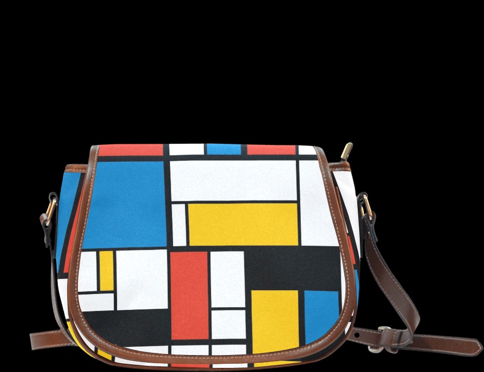 Mondrian De Stijl Modern Saddle Bag/Small (Model 1649) Full Customization