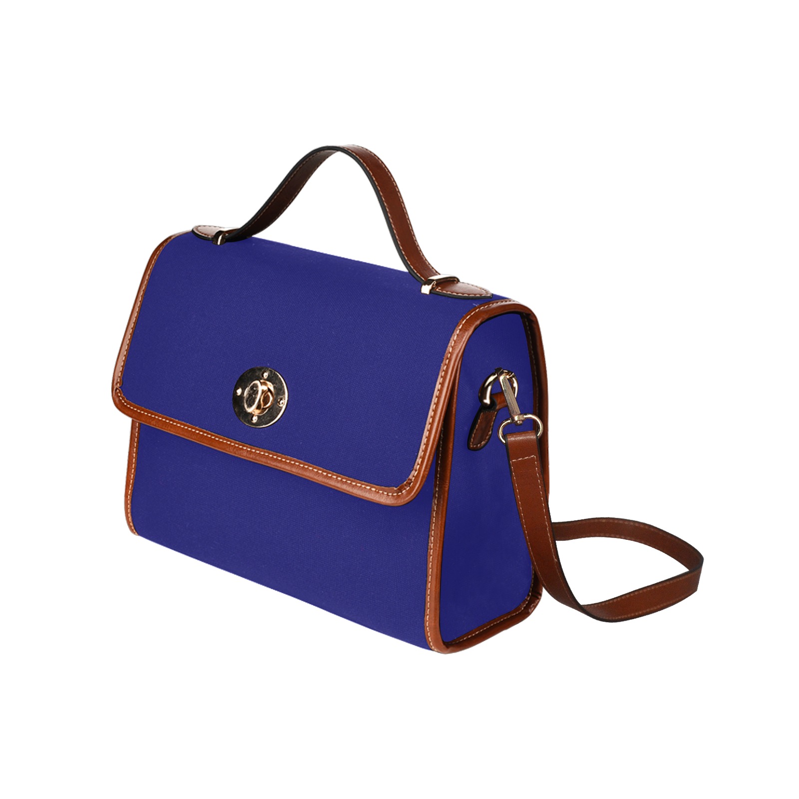 color midnight blue Waterproof Canvas Bag-Brown (All Over Print) (Model 1641)