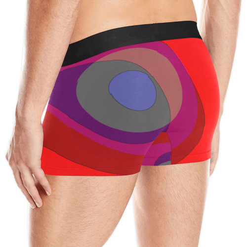 Red Abstract 714 Men's Boxer Briefs w/ Custom Waistband (Merged Design) (Model L10)
