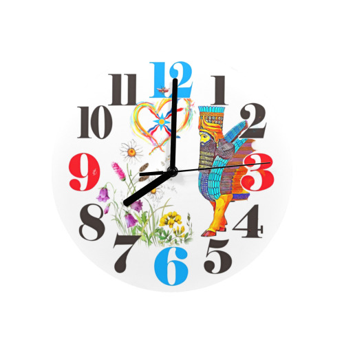 Lamassu in Color MDF Wall Clock