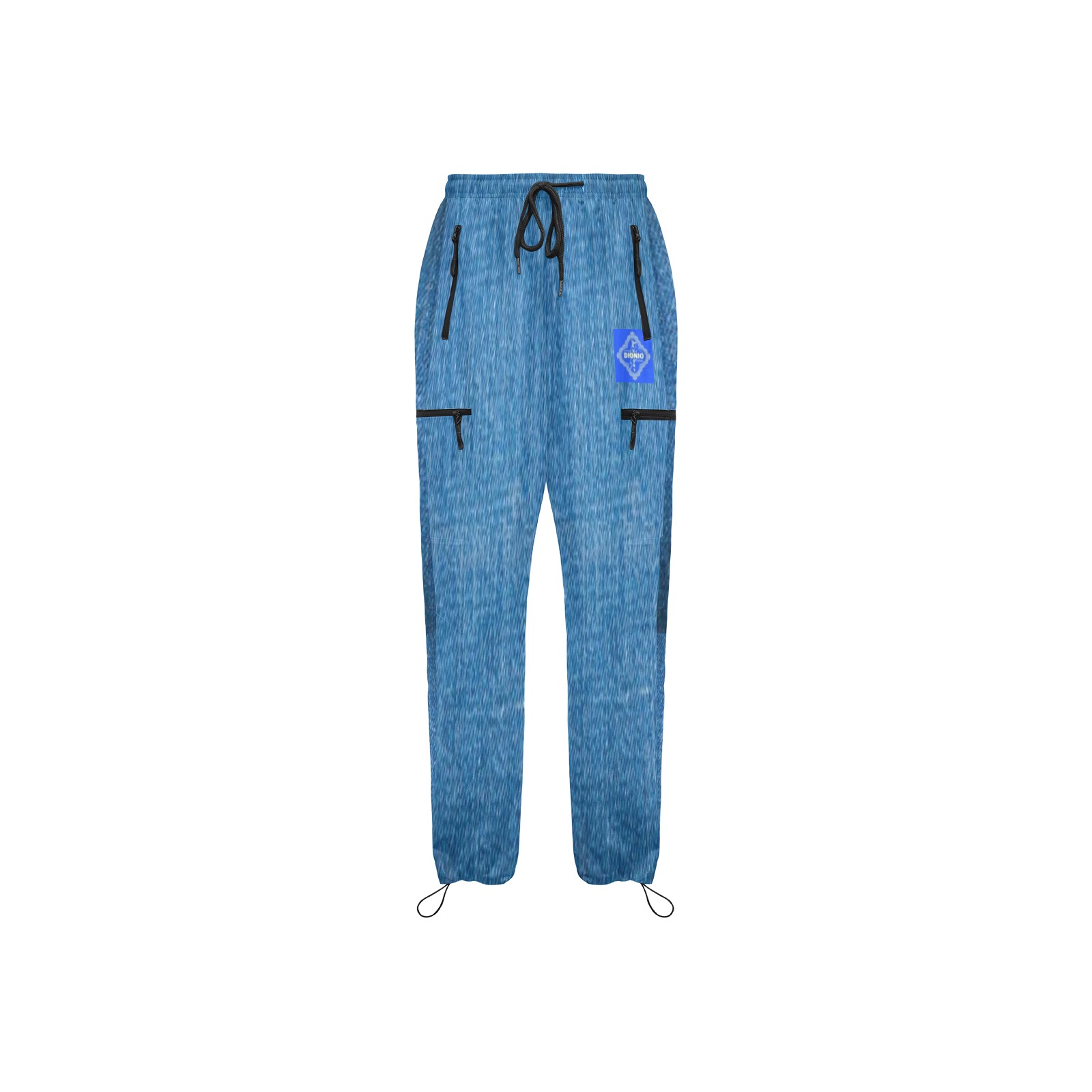 DIONIO Clothing - Ladies' Classic Denim-Look Cargo Pants ( Blue Shield Logo) Women's Quick Dry Cargo Sweatpants (Model L65)