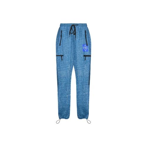 DIONIO Clothing - Ladies' Classic Denim-Look Cargo Pants ( Blue Shield Logo) Women's Quick Dry Cargo Sweatpants (Model L65)