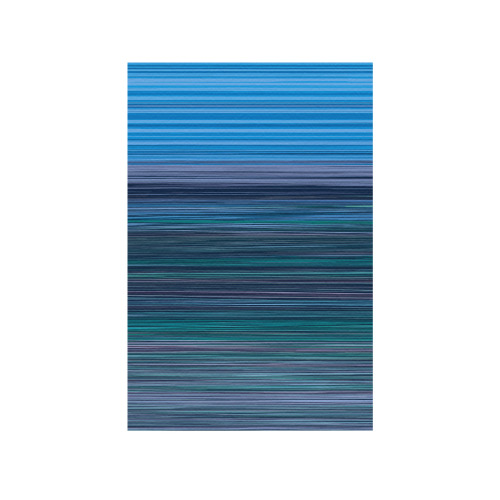 Abstract Blue Horizontal Stripes Frame Canvas Print 32"x48"