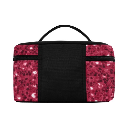 Magenta dark pink red faux sparkles glitter Lunch Bag/Large (Model 1658)