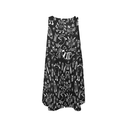 PATTERN MOSTRINI nero Sleeveless A-Line Pocket Dress (Model D57)