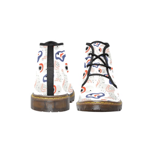 Elegant Abstract Mid Century Pattern Women's Canvas Chukka Boots (Model 2402-1)