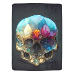 Crystal Skull Gemstone Art Fleece Blanket 60x80
