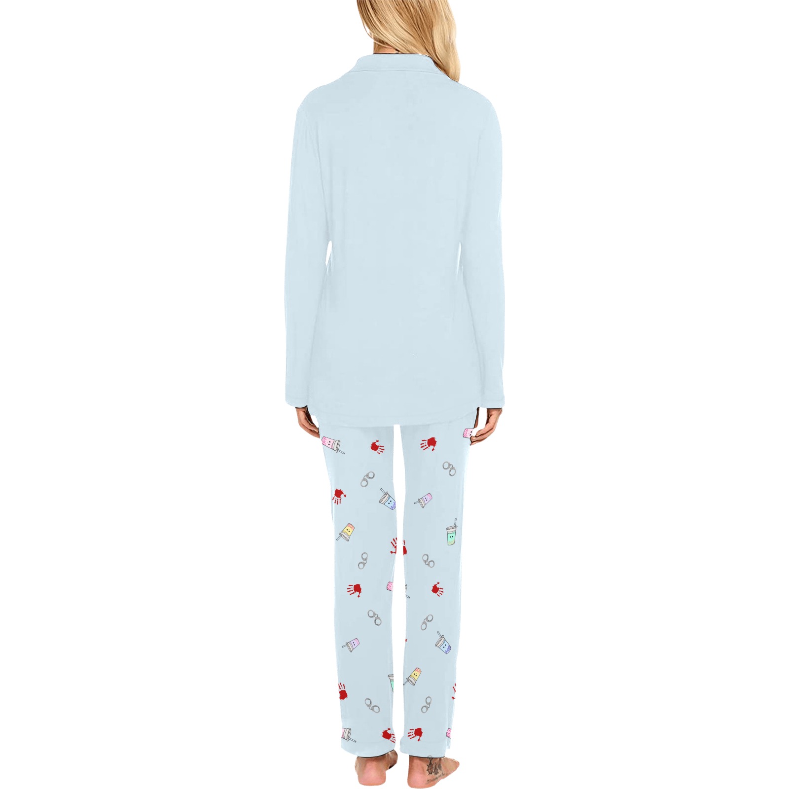 True Crime Boba Tea Pajama Set Women's Long Pajama Set