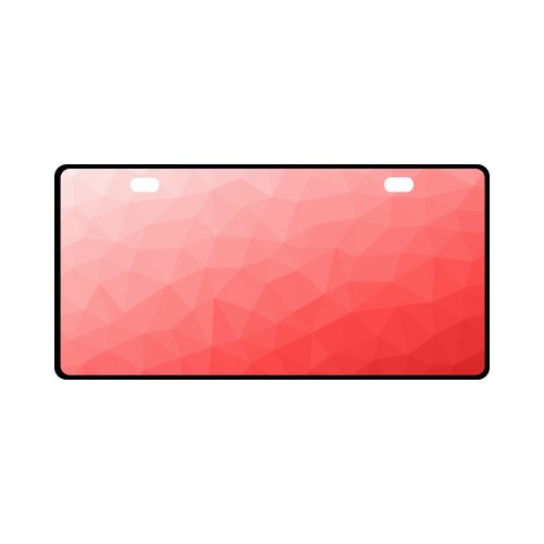 Red gradient geometric mesh pattern License Plate