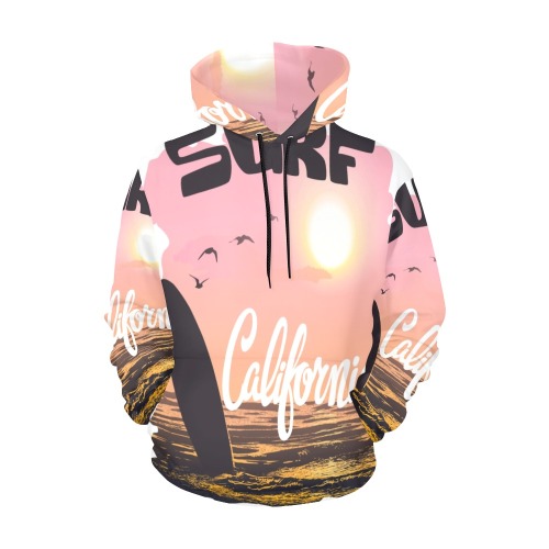 Cali All Over Print Hoodie for Women (USA Size) (Model H13)
