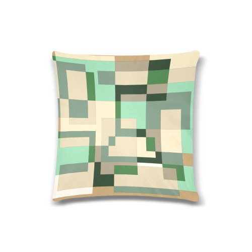 sage and sand Custom Zippered Pillow Case 16"x16"(Twin Sides)
