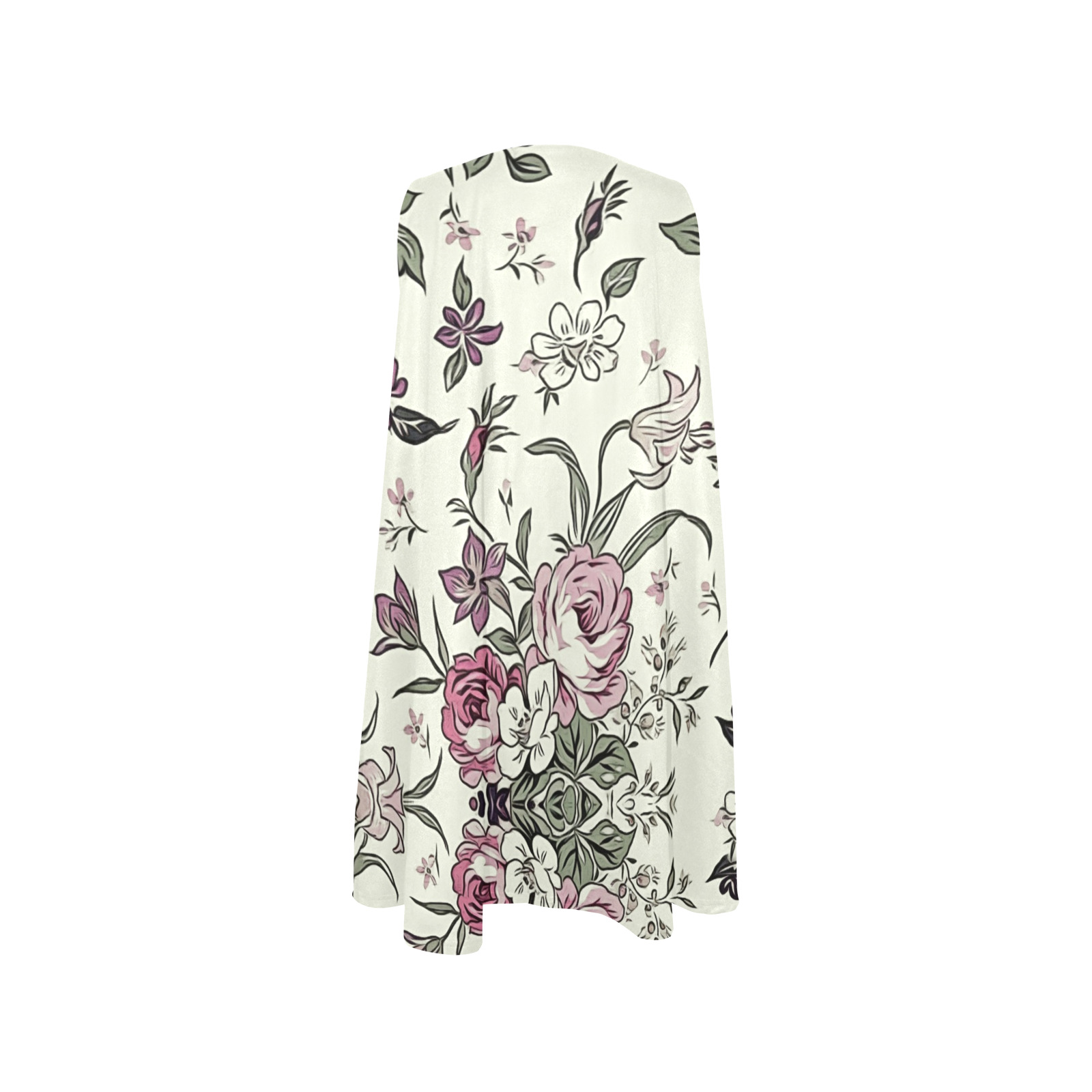 Flowers Sleeveless A-Line Pocket Dress (Model D57)