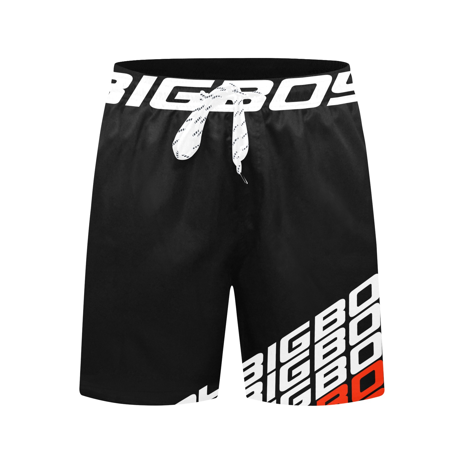 BXB SHORTS BLACK Men's Mid-Length Beach Shorts (Model L51)