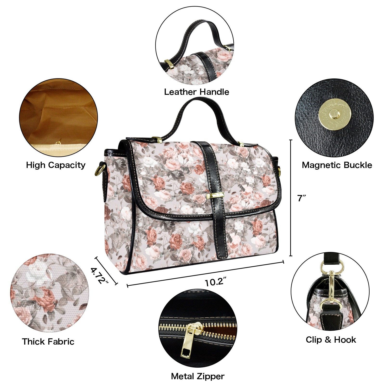 Blossom Multi-Function Satchel-Black (Model 1740)