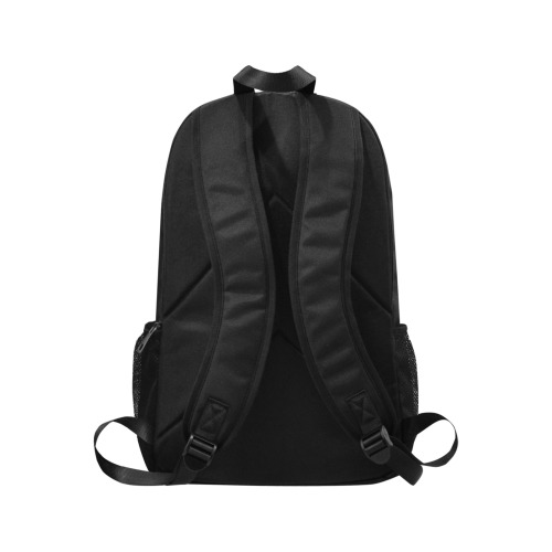 Waterproof Backpack For All Backpack Solid Black Fabric Backpack with Side Mesh Pockets (Model 1659)