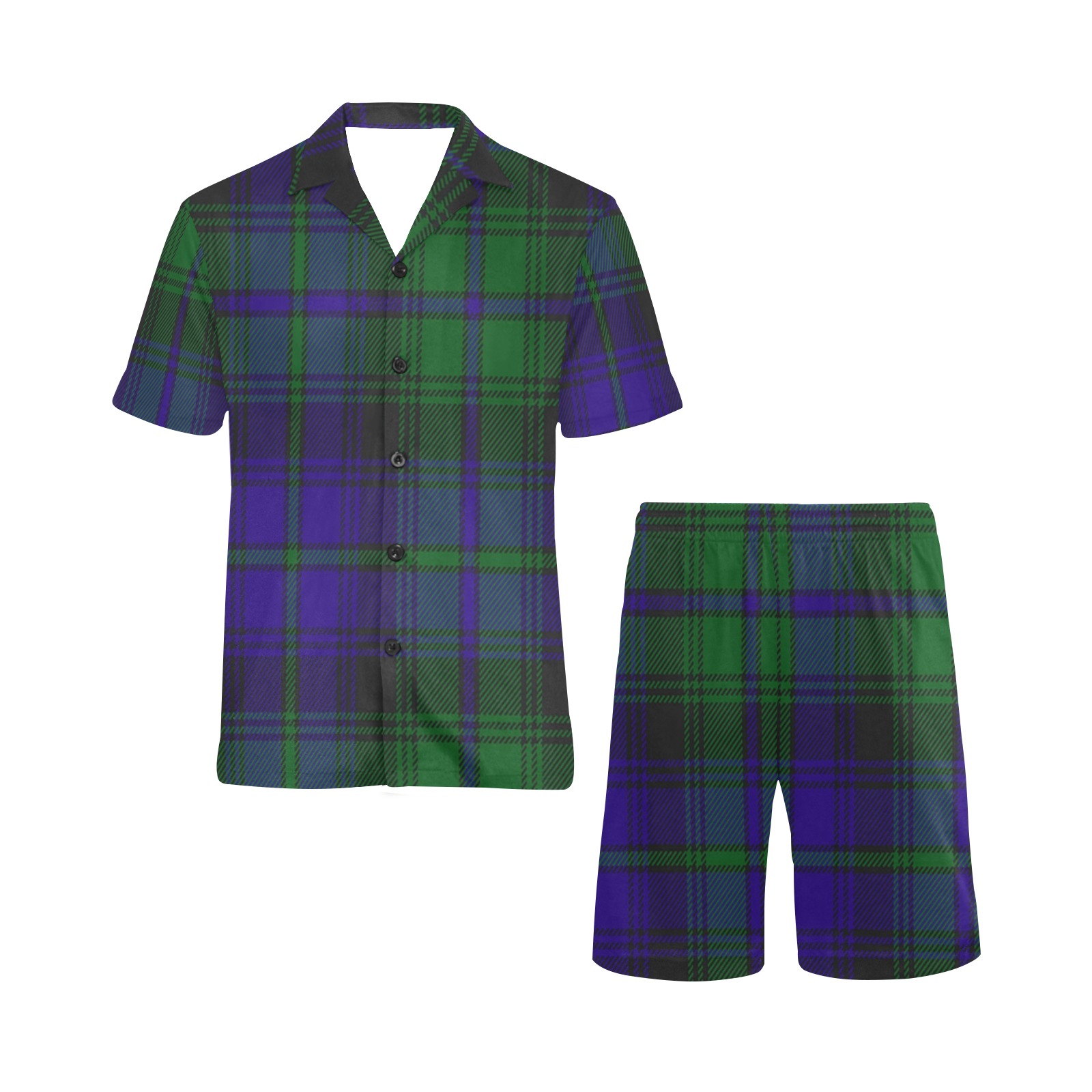 5TH. ROYAL SCOTS OF CANADA TARTAN Men's V-Neck Short Pajama Set