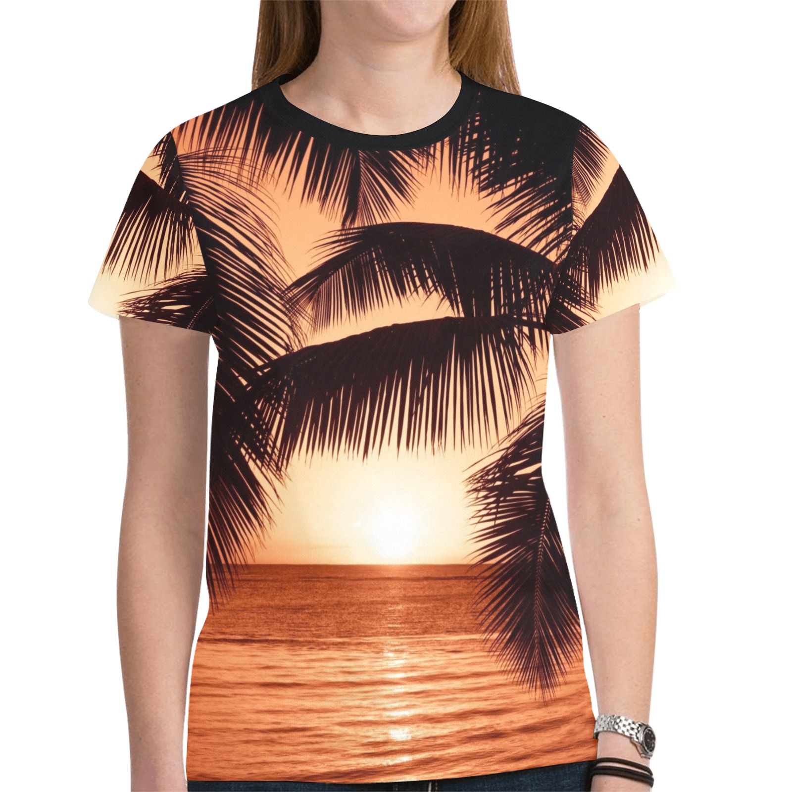 Palms New All Over Print T-shirt for Women (Model T45)