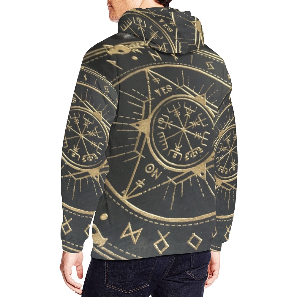 Golden Compass All Over Print Hoodie for Men (USA Size) (Model H13)