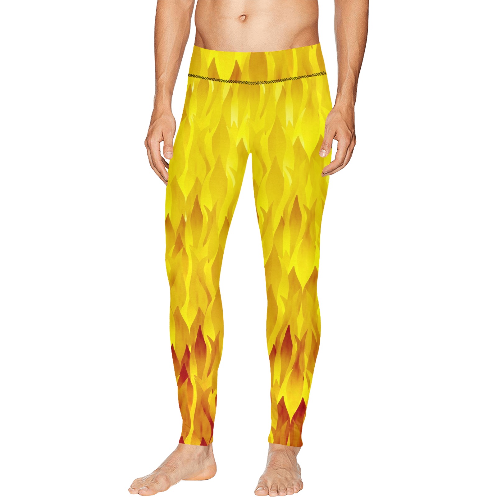 Fire and Flames Pattern All Over Print Meggings (Model L38)