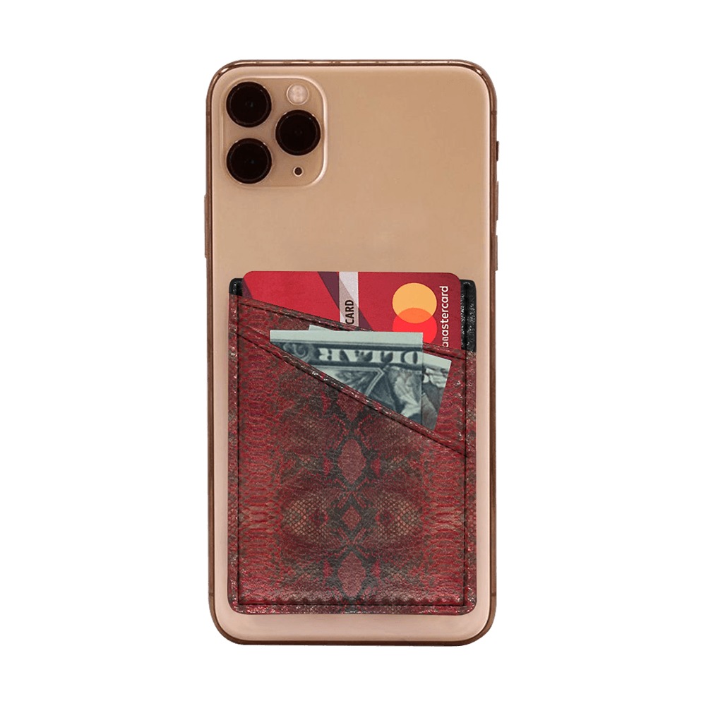 Snakeskin Red Python Cell Phone Card Holder