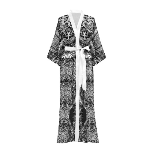 BUTTERFLY DANCE  BLACK Long Kimono Robe