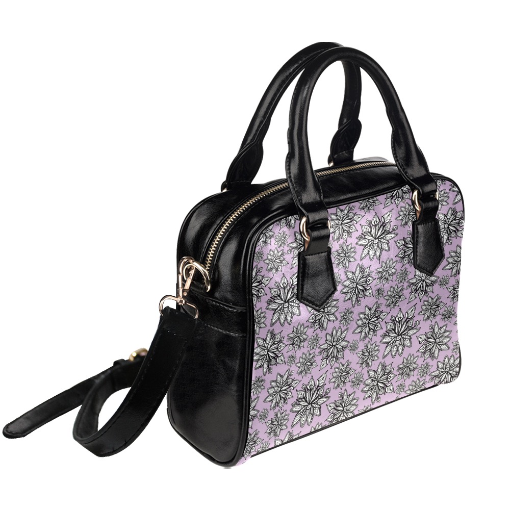 Creekside Floret pattern lilac Shoulder Handbag (Model 1634)