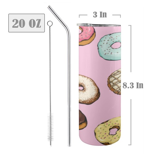 DOUGHNUTS 20oz Tall Skinny Tumbler with Lid and Straw