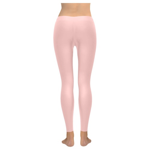 Gossamer Pink Women's Low Rise Leggings (Invisible Stitch) (Model L05)
