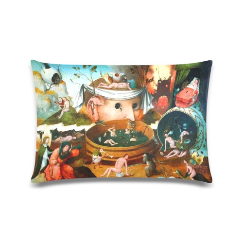 Hieronymus Bosch-The Vision of Tondal Custom Rectangle Pillow Case 16"x24" (one side)