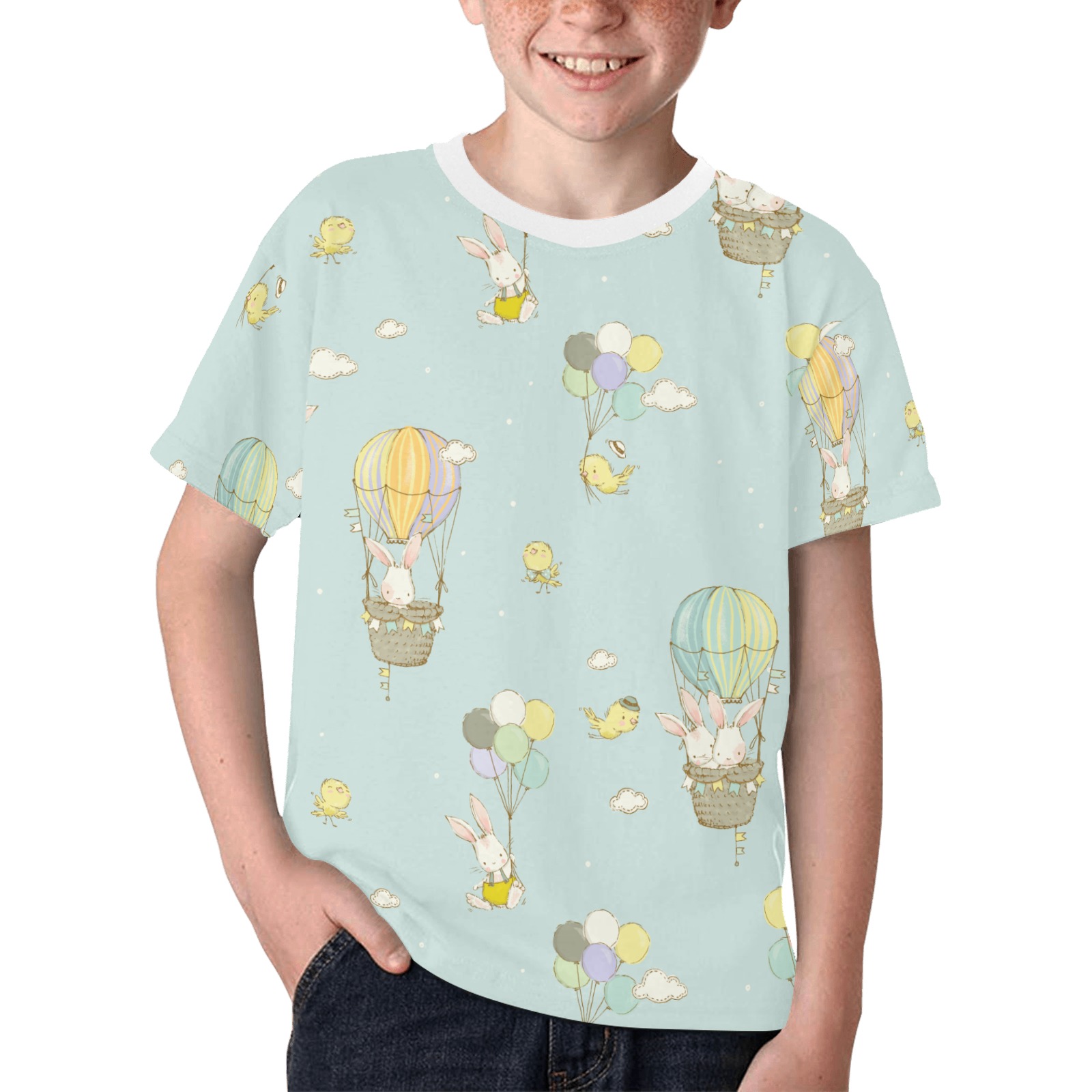 Flying Bunnies Kids' All Over Print T-shirt (Model T65)