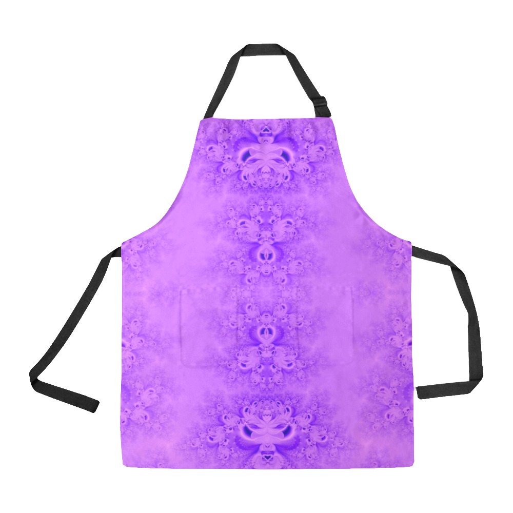 Purple Lilacs Frost Fractal All Over Print Apron