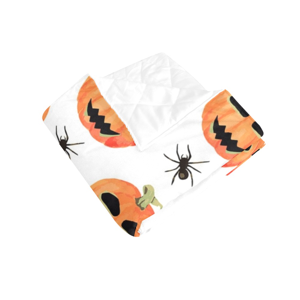 Pumpkin and Spider Halloween Quilt Quilt 50"x60"