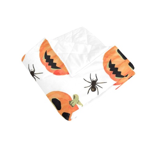 Pumpkin and Spider Halloween Quilt Quilt 50"x60"
