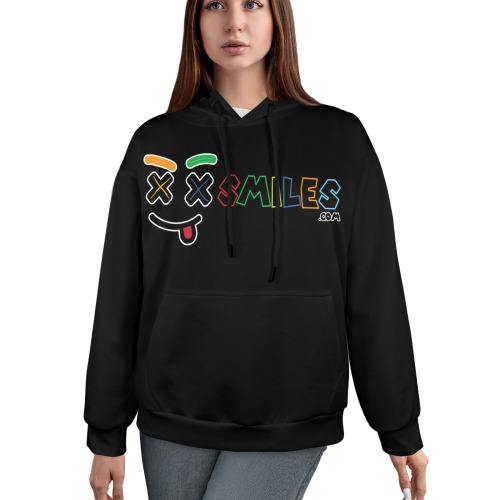 XXsmiles Black Hoodie Women's All Over Print Hoodie (Model H61)