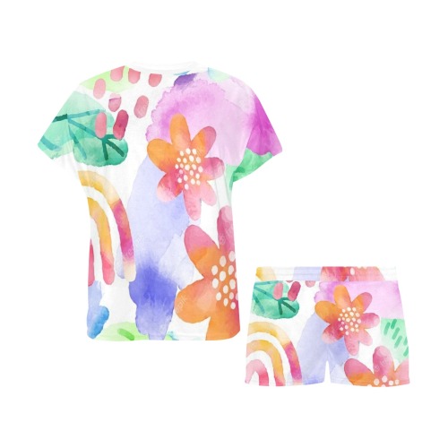 Watercolor Floral Women's Short Pajama Set
