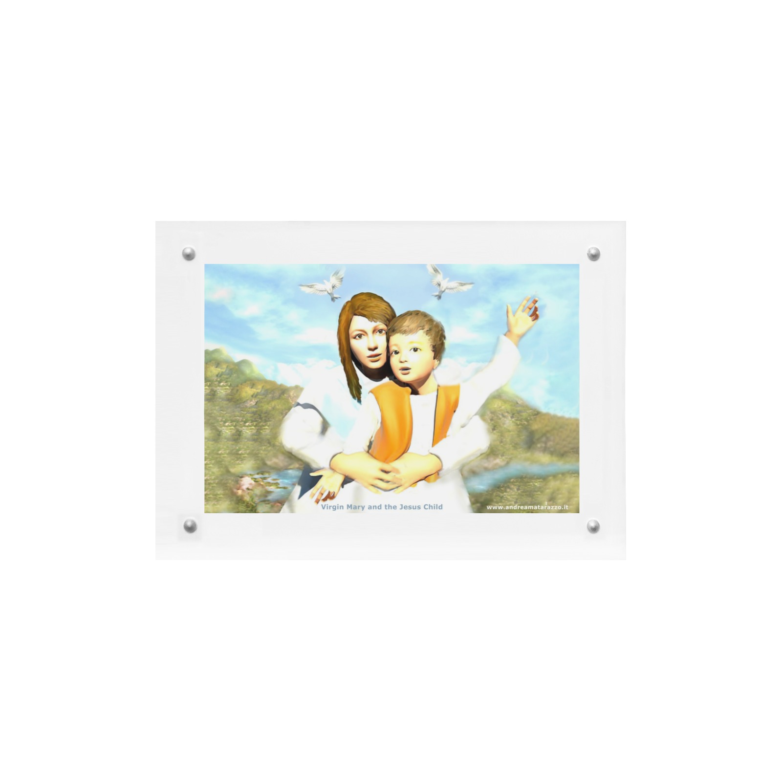Virgin Mary and the Child Jesus Acrylic Magnetic Photo Frame 7"x5"