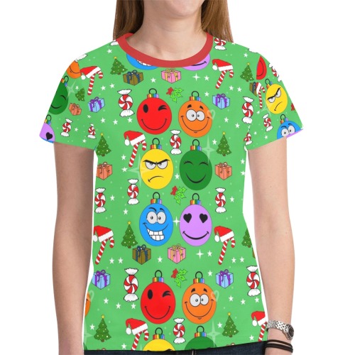 Funny Christmas Balls by Nico Bielow New All Over Print T-shirt for Women (Model T45)