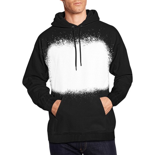 Black Faux Bleached Front All Over Print Hoodie for Men (USA Size) (Model H13)