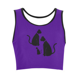 BLACK CATS Women's Crop Top (Model T42)