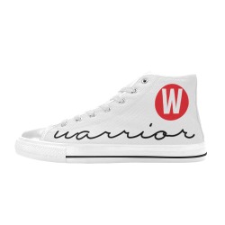 Warrior Tracer White Capitalized Font On A Big Red Dot Round Circular Men’s Classic High Top Canvas Shoes (Model 017)