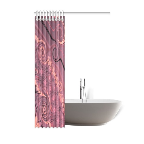 Elegant Mauve Abstract with Swirls Shower Curtain 48"x72"