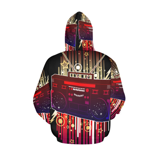 Boom Box Blast All Over Print Hoodie for Men (USA Size) (Model H13)