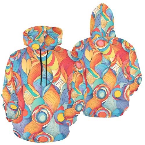 Abstract Flowers All Over Print Hoodie for Men (USA Size) (Model H13)