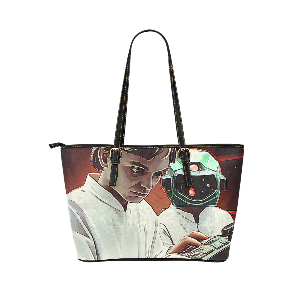 Cosmic Collaboration Leather Tote Bag/Large (Model 1651)